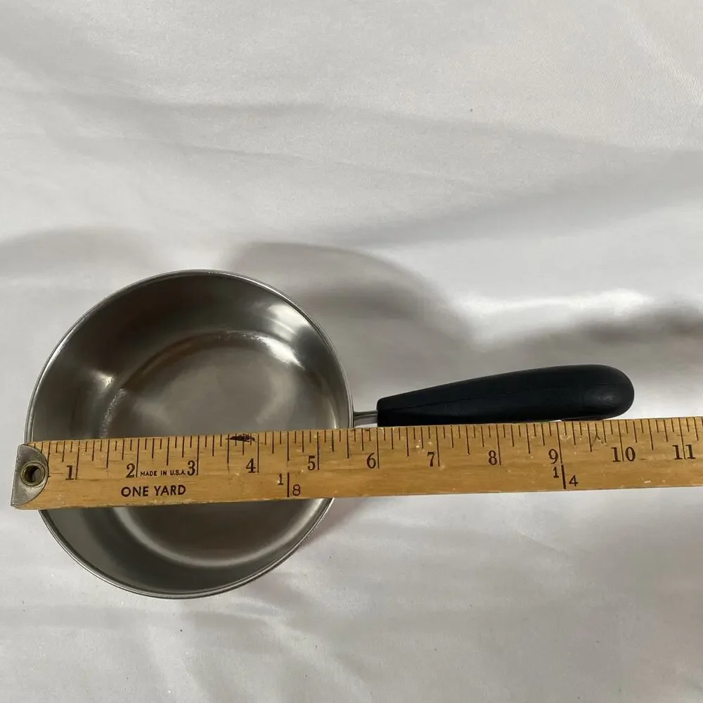 Revere Ware 1 Qt Copper Bottom Sauce Pan & Lid Stainless Steel pre1968 Riverside